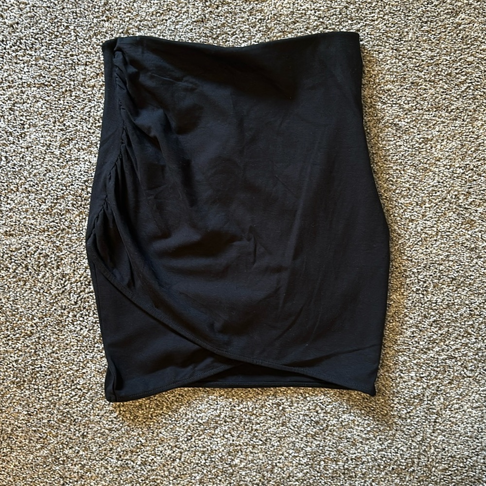 H&M Black Stretch Wrap Mini Skirt